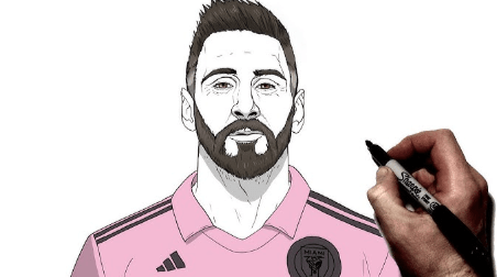 Outline:_-Njq21_Kxa= Messi Drawing