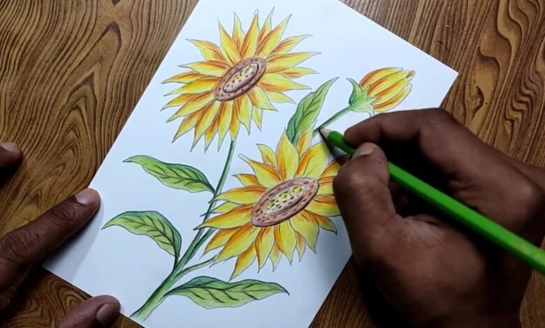 Art:7lnqe185vda= Sunflower Drawing